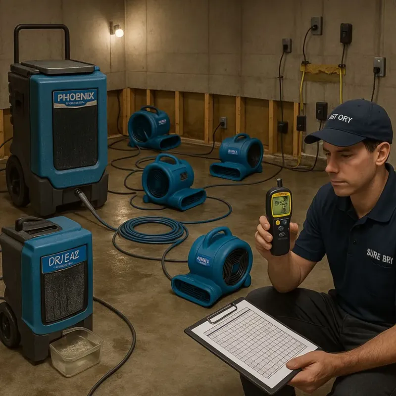 Structural Drying and Dehumidification process in City of Virginia Beach, VA